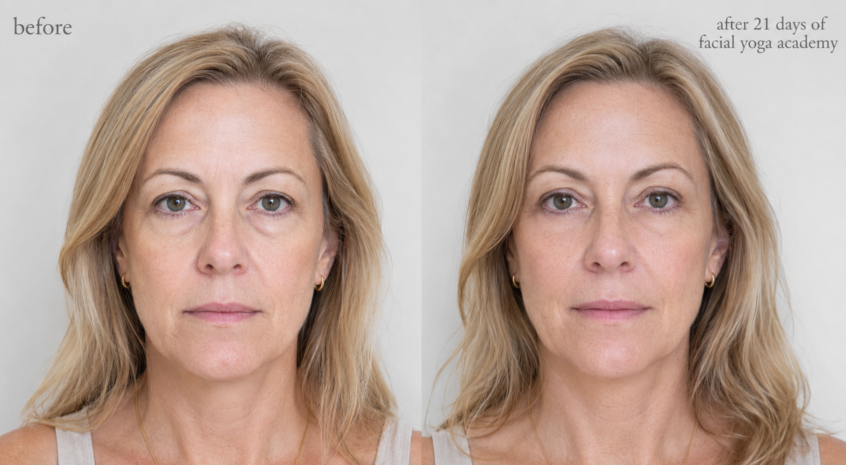 Before and after — 21 days of Facial Yoga Academy